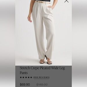 NWOT Quince Wide Leg High Waisted Trousers